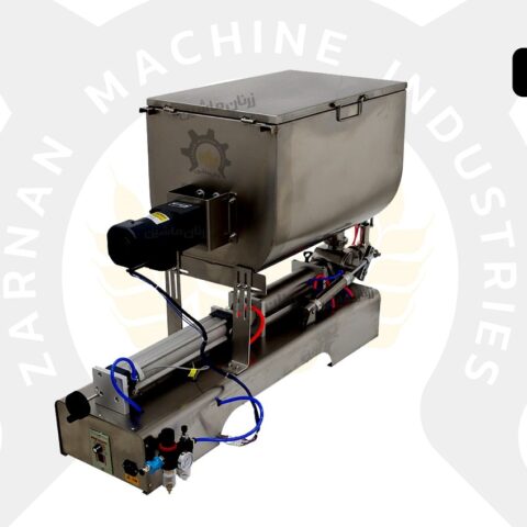 پرکن سیلندری افقی ۱ نازل با مخزن میکسر دار